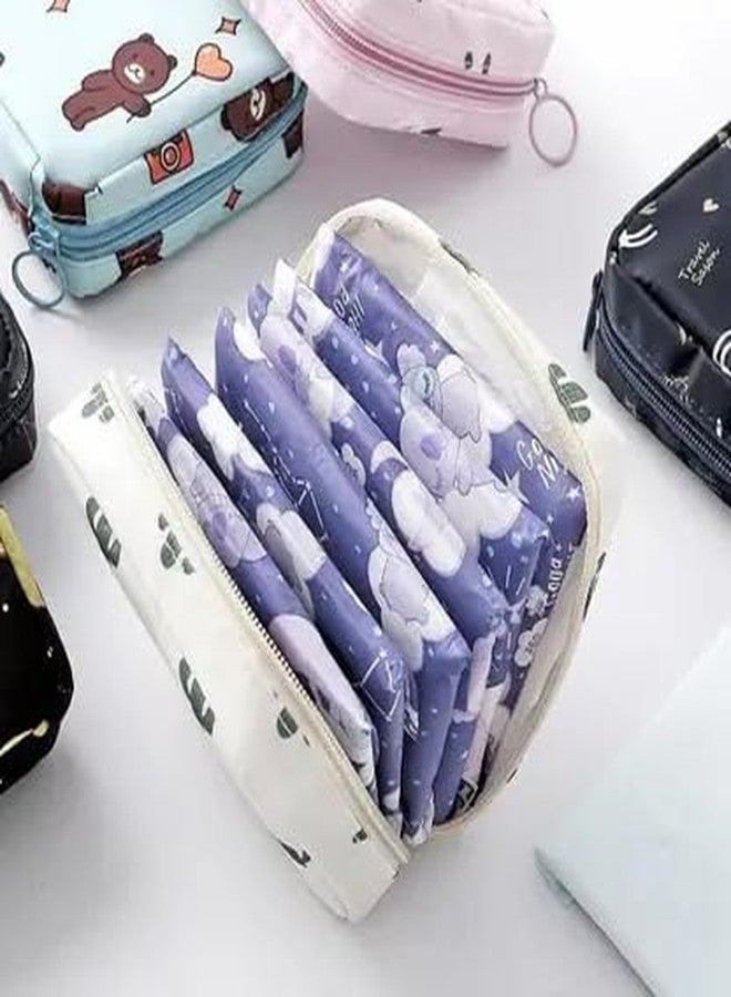 ARMAR Sanitary Napkin Storage Bag, 3Pcs Zipper Menstrual Pad Bag Portable Napkin Storage for Purse First Period Kit for Teen Girls Store Sanitary Pads for Women. (Blue, Pink,White, 1.0, count) - Image 4